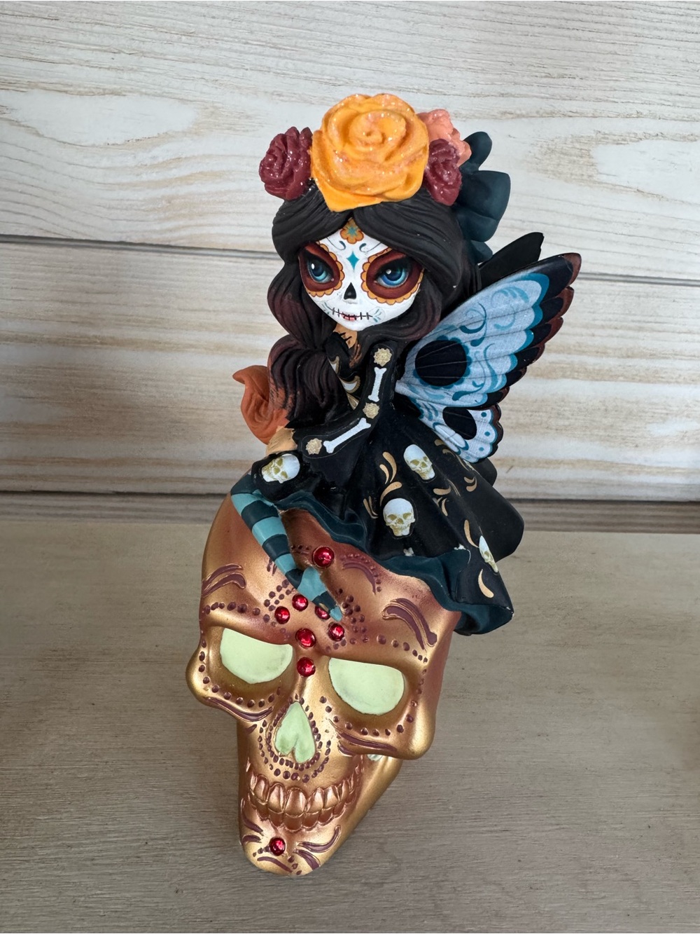 Spirit of the Blesses Peace decorative sugar skull fairy figurine